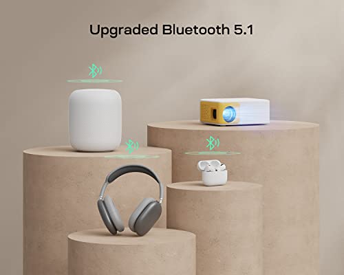Portable Mini Projector with Bluetooth and WiFi - Full HD 1080P