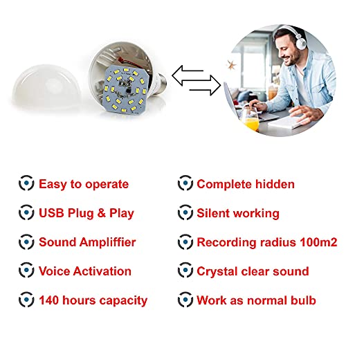 Hidden Light Bulb - Spy Microphone Gadget