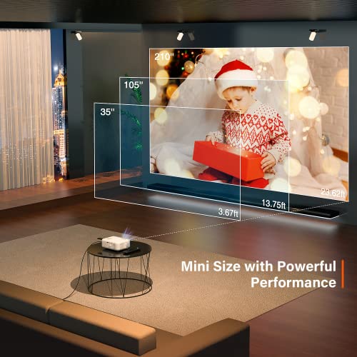 1080P HD Mini Projector, 12000L Lumens, Portable