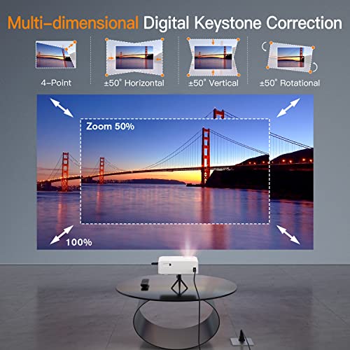 2023 Upgraded 1080P WiFi Bluetooth Projector