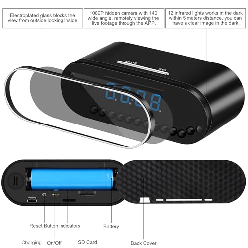 WiFi Spy Camera Clock: 1080P Mini Home Security