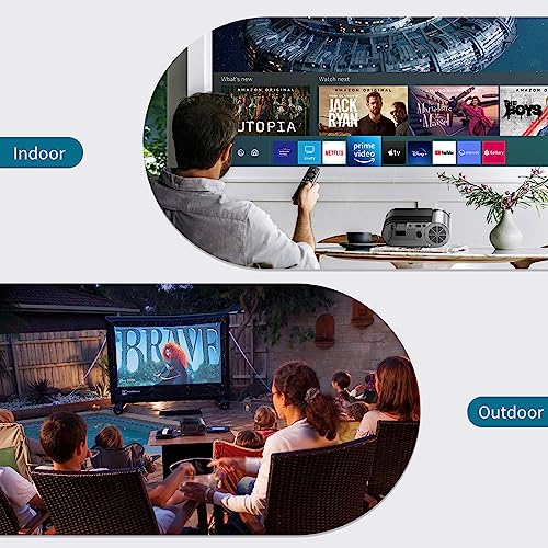 Vamvo Mini Portable Projector, Full HD 1080P, Compatible with iOS/Android