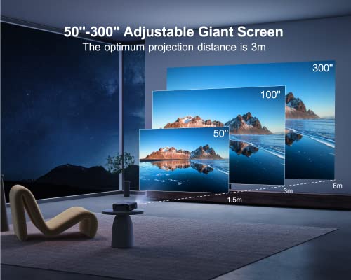 WiFi 6 Bluetooth HD Projector with Auto Focus