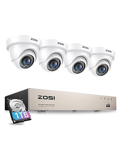 ZOSI 8CH 1080P Camera System + 4 Dome Cameras
