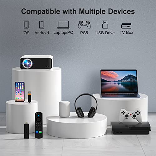 2023 Upgraded 1080P WiFi Bluetooth Projector