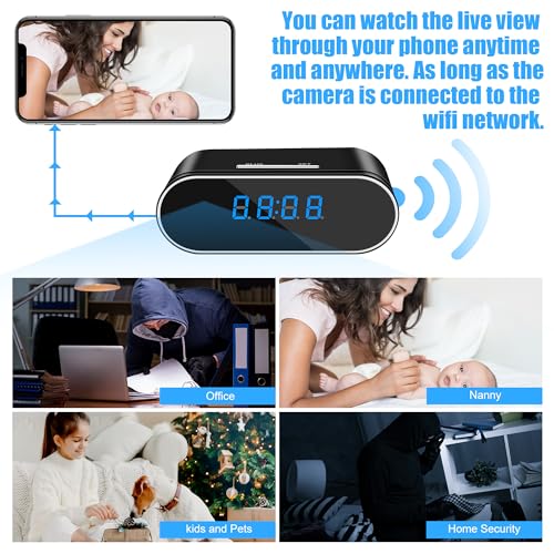 WiFi Spy Camera Clock: 1080P Mini Home Security