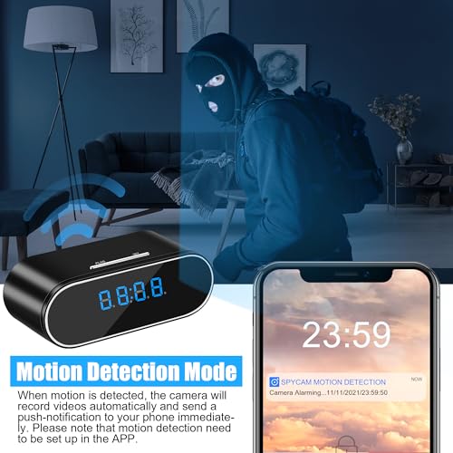 WiFi Spy Camera Clock: 1080P Mini Home Security