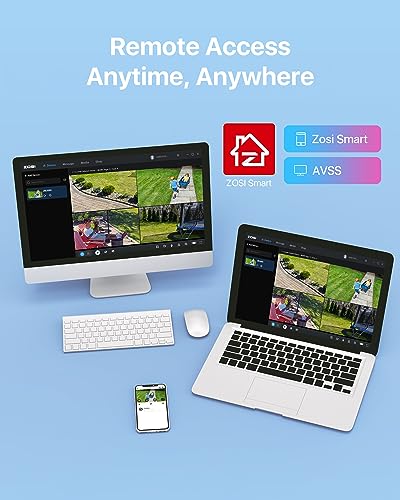 ZOSI 1080P CCTV Camera Systems, 5MP Lite 8 Channel DVR, 2X 2MP Dome Cameras