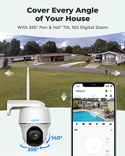 360° Pan-Tilt Wireless Solar Security Camera with Person/Vehicle Detection