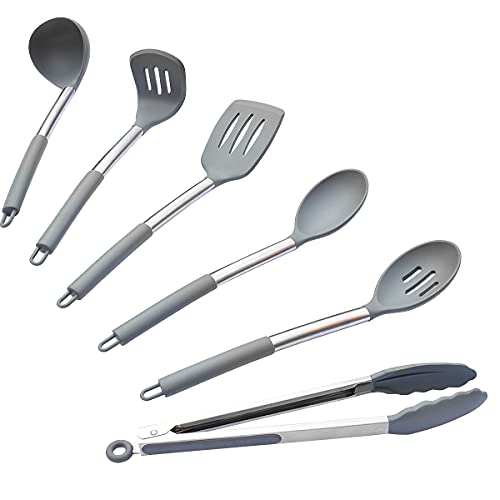 Ducurae Grey Silicone Kitchen Utensils Set