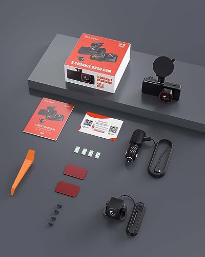 Wireless 3-Channel Dash Cam with Night Vision