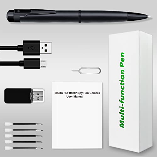 HD 1080P Spy Camera Pen, Mini Nanny Pocket Cam