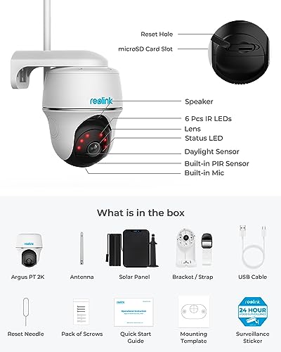 360° Pan-Tilt Wireless Solar Security Camera with Person/Vehicle Detection