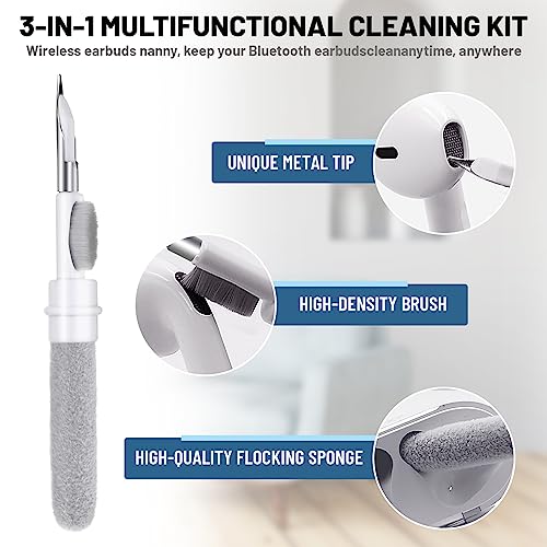 3-in-1 AirPod Cleaning Kit with Soft Brush - White