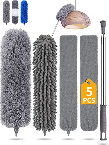 5PC Feather Duster Kit with Telescopic Pole