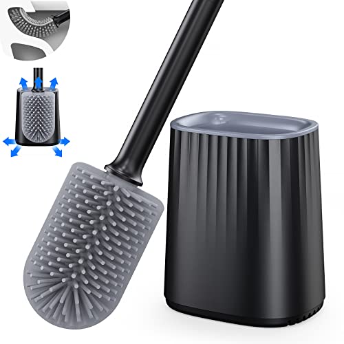 Silicone Toilet Brush Set: Deep Clean Bathroom