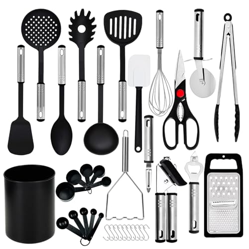 37 Piece Kitchen Utensils Set with Stainless Steel Gadgets
