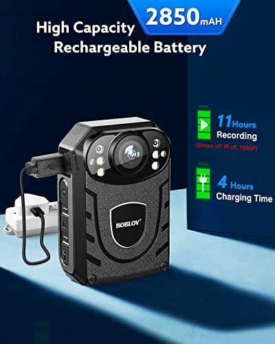 BOBLOV 1296P Bodycam with 128GB Memory Card