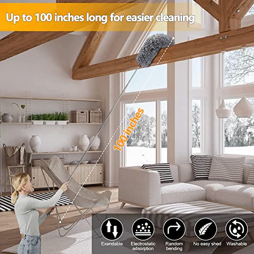 5PC Feather Duster Kit with Telescopic Pole
