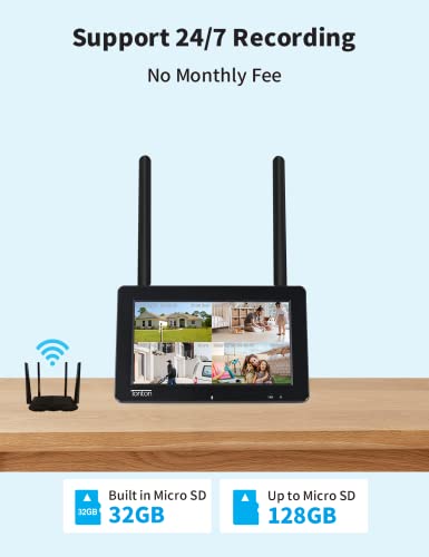 Tonton Wireless CCTV System: Touchscreen Monitor, 4CH NVR
