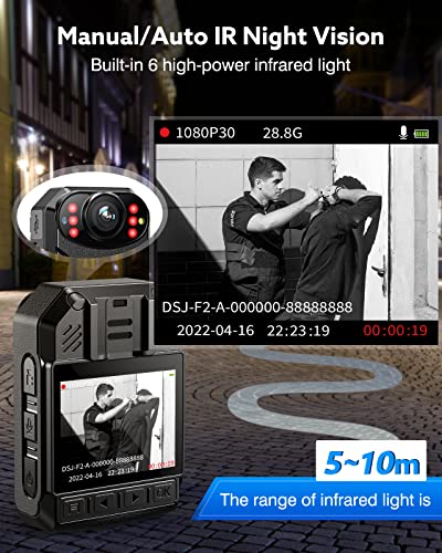 BOBLOV 1296P Bodycam with 128GB Memory Card