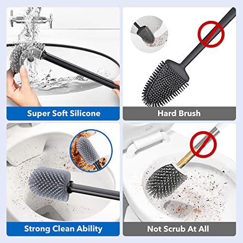 Silicone Toilet Brush Set: Deep Clean Bathroom