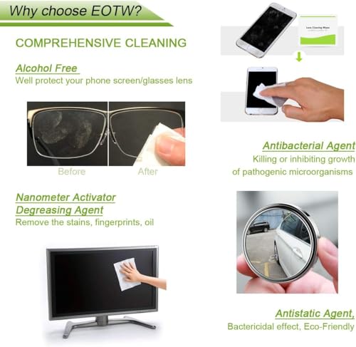 Individually Wrapped Screen Wipes, EOTW 120 Computer Glasses