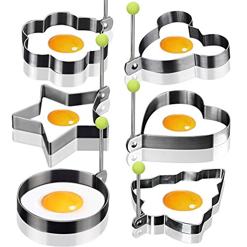 Stainless Steel Fried Egg Cooking Rings - 6PCS