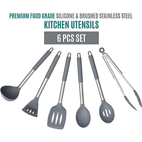 Ducurae Grey Silicone Kitchen Utensils Set