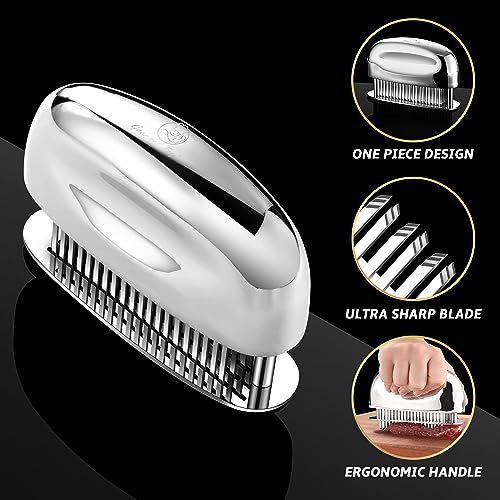 Sharp Meat Tenderizer Tool - Stainless Steel, Heavy-Duty