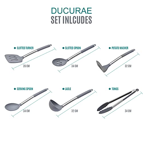 Ducurae Grey Silicone Kitchen Utensils Set