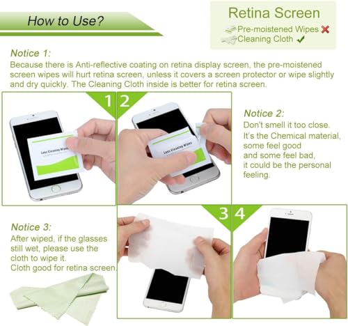 Individually Wrapped Screen Wipes, EOTW 120 Computer Glasses