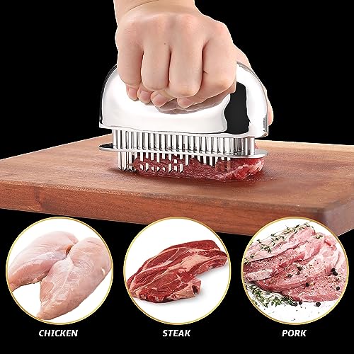 Sharp Meat Tenderizer Tool - Stainless Steel, Heavy-Duty