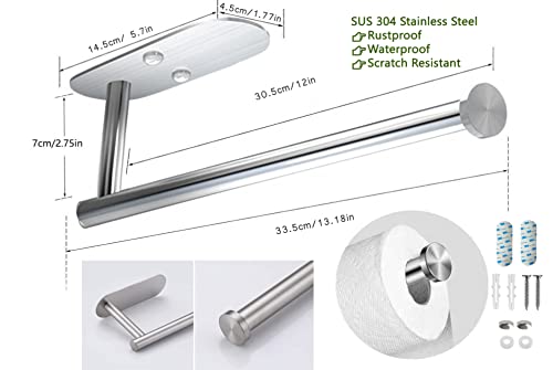 Mensha Kitchen Roll Holder - Silver Stainless Steel