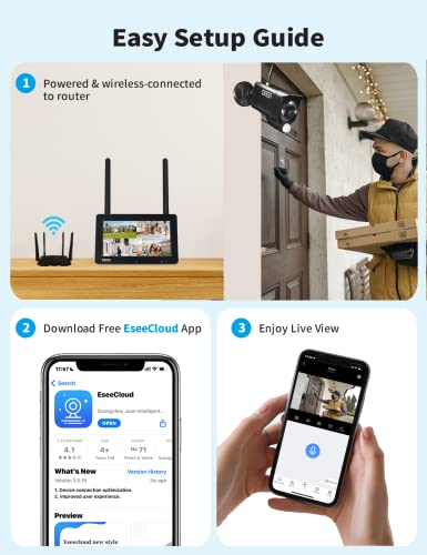 Tonton Wireless CCTV System: Touchscreen Monitor, 4CH NVR