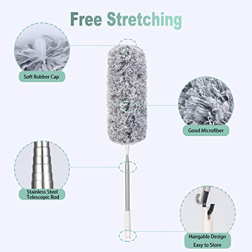 Extendable Microfiber Feather Duster for Ceiling Fans & Cars