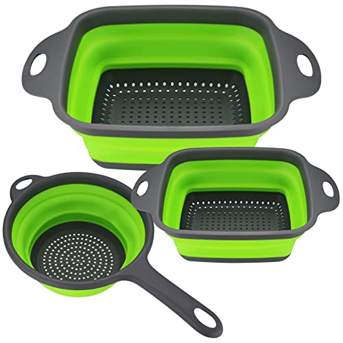 Collapsible Silicone Colander Set - 3 Pieces