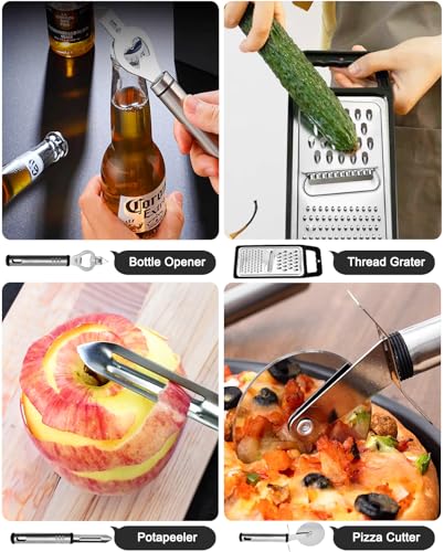 37 Piece Kitchen Utensils Set with Stainless Steel Gadgets