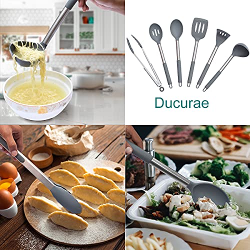 Ducurae Grey Silicone Kitchen Utensils Set