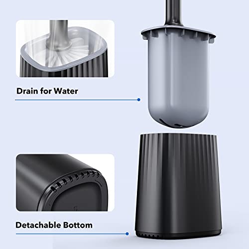 Silicone Toilet Brush Set: Deep Clean Bathroom