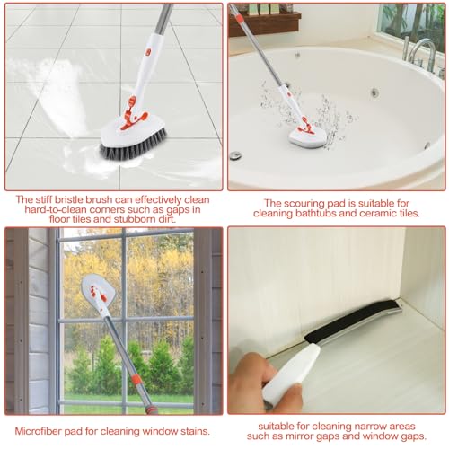 Multi-Purpose Long Handle Scrub Brush for Bathroom Shower