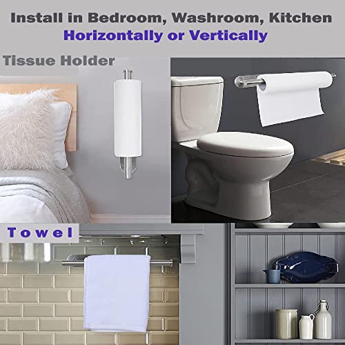 Mensha Kitchen Roll Holder - Silver Stainless Steel