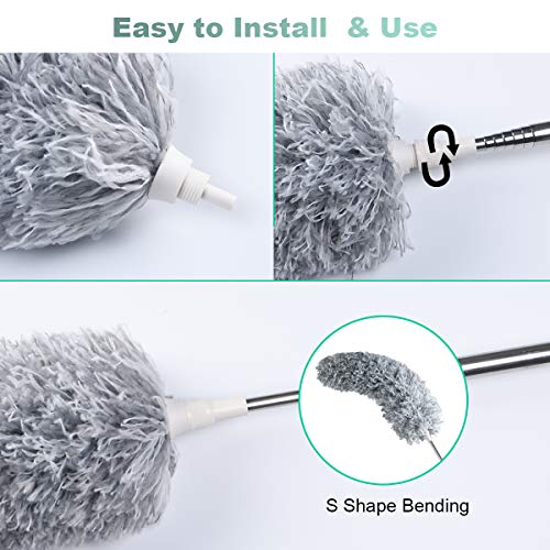 Extendable Microfiber Feather Duster for Ceiling Fans & Cars