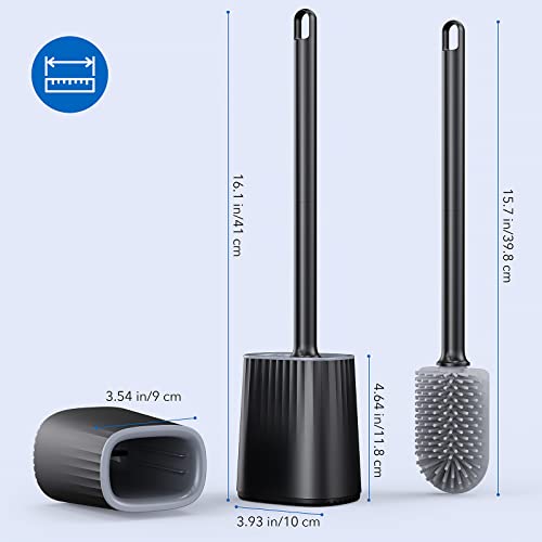 Silicone Toilet Brush Set: Deep Clean Bathroom