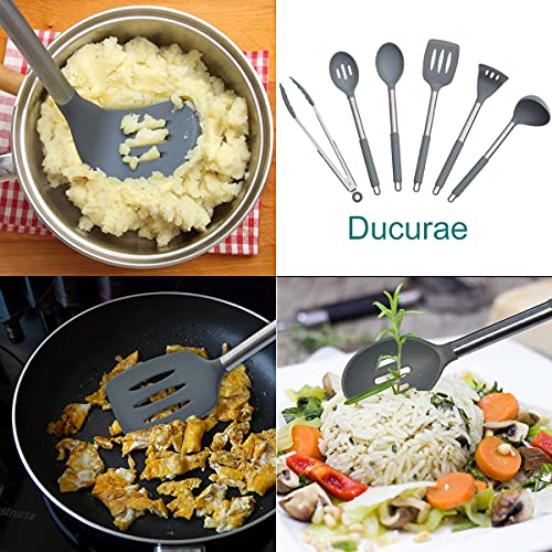 Ducurae Grey Silicone Kitchen Utensils Set