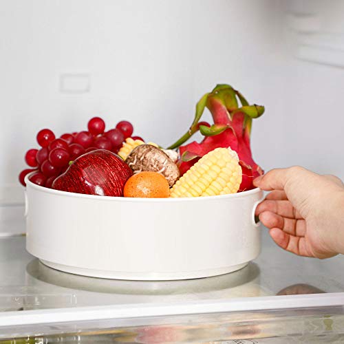 Plastic Condiment Lazy Susan Turntable, White (Small)
