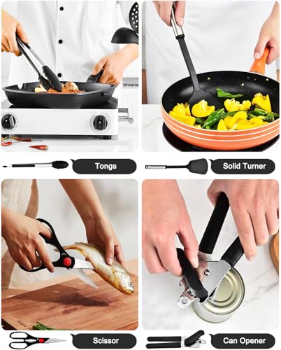 37 Piece Kitchen Utensils Set with Stainless Steel Gadgets