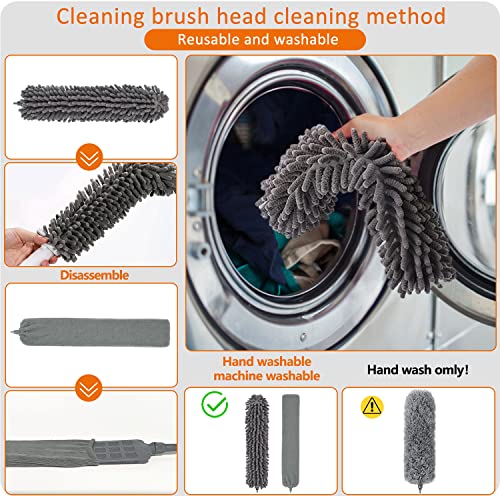 5PC Feather Duster Kit with Telescopic Pole