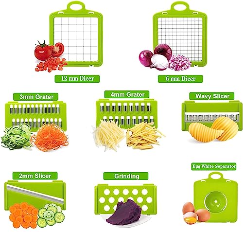 Toskope 14-in-1 Veggie Chopper Mandoline, Grey-Green