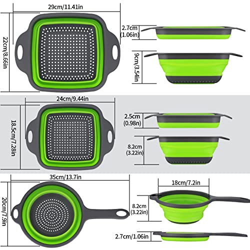 Collapsible Silicone Colander Set - 3 Pieces